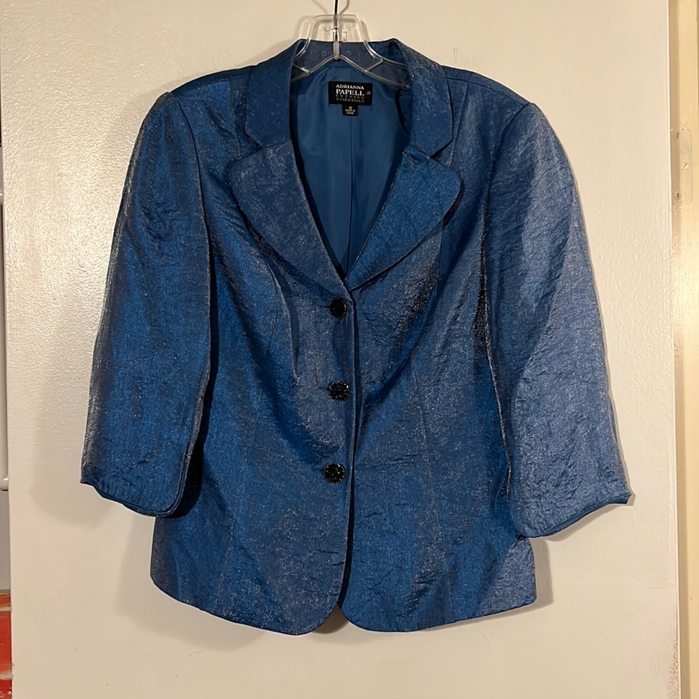 Adrianna Papell peacock blue evening jacket